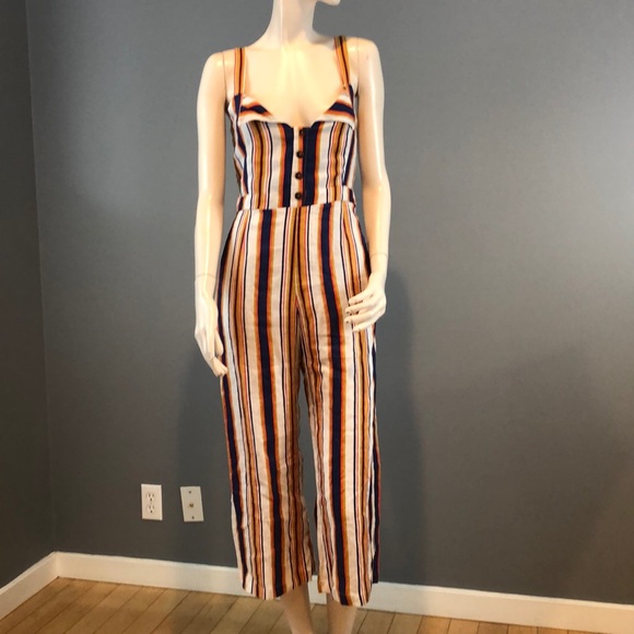 NWOT Faithfull the Brand Striped Linen Jumpsuit - Picture 2 of 8